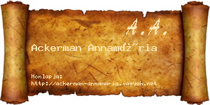 Ackerman Annamária névjegykártya